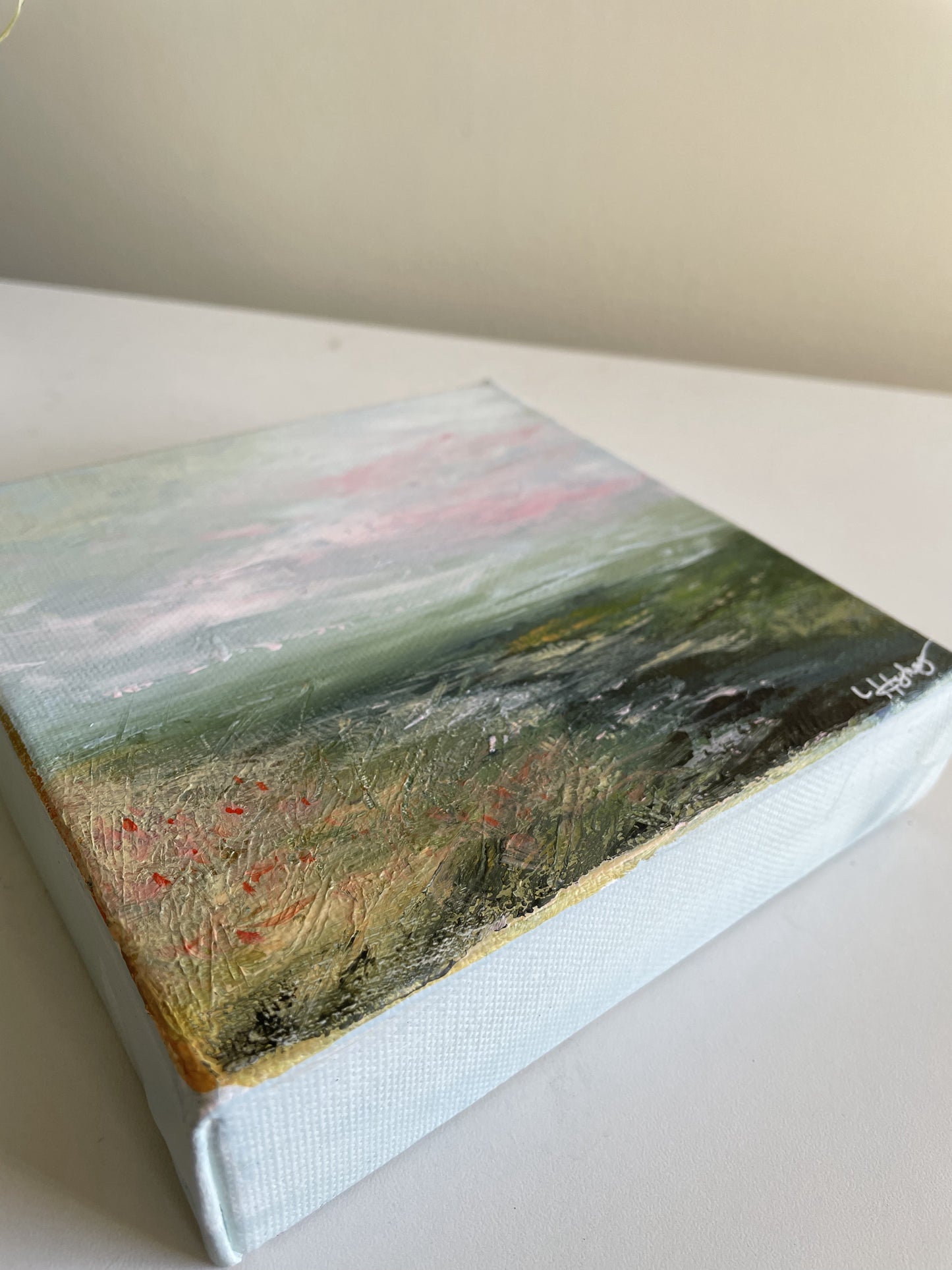 Pastures New Mini Landscape original on Canvas