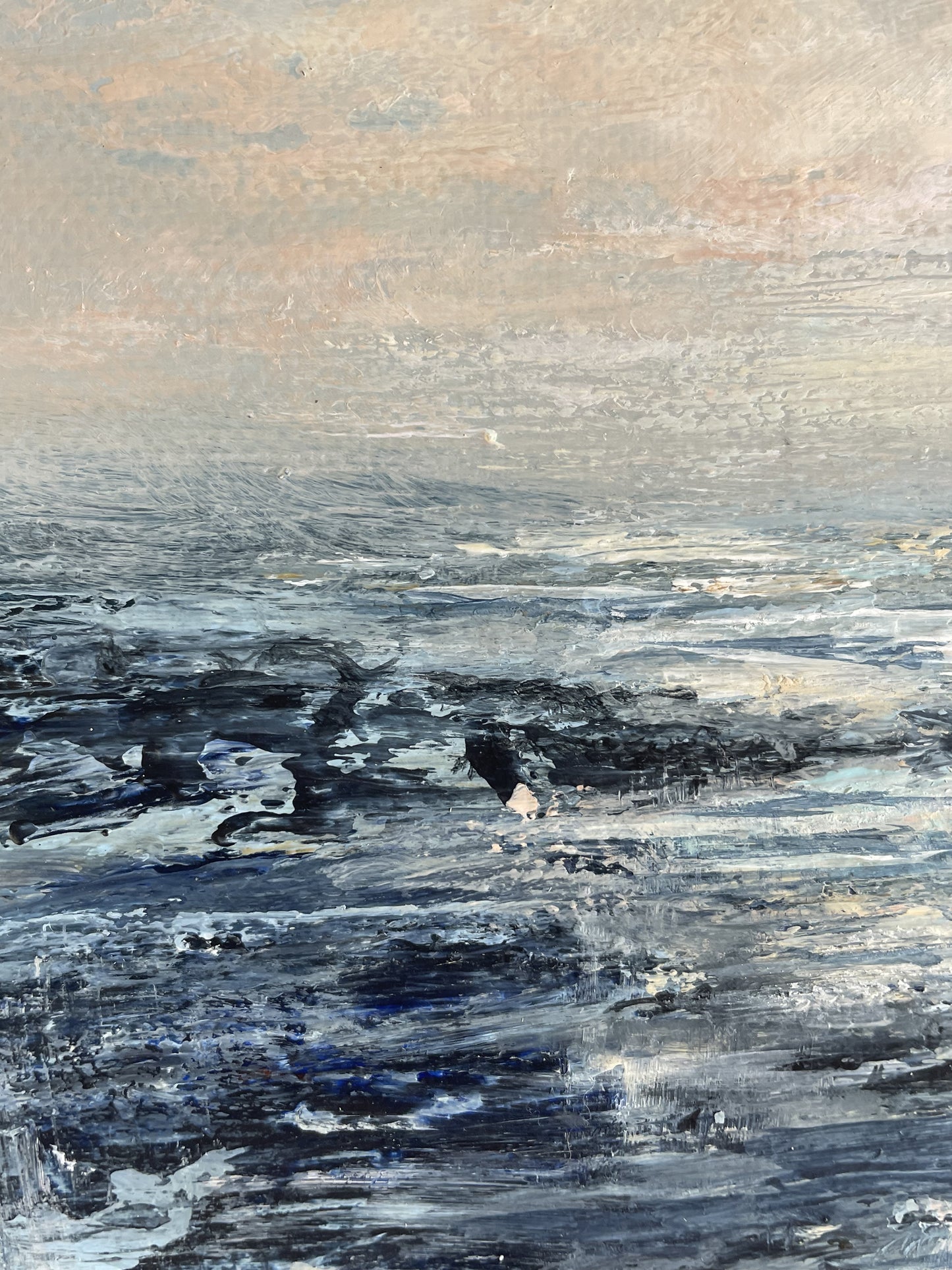 Evening Glow Semi Abstract Mini Landscape original on Canvas