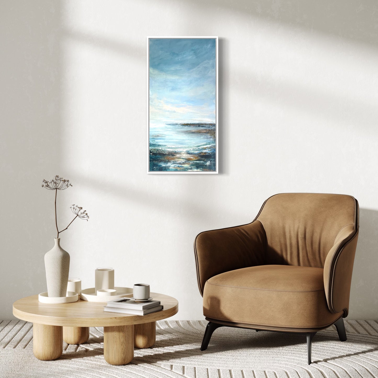 Peach Glow Semi Abstract Landscape on Canvas