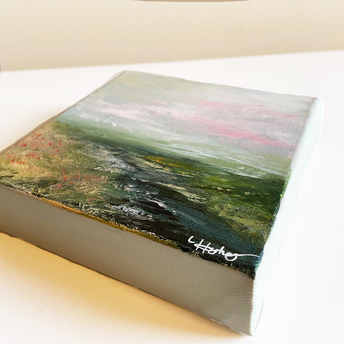 Pastures New Mini Landscape original on Canvas