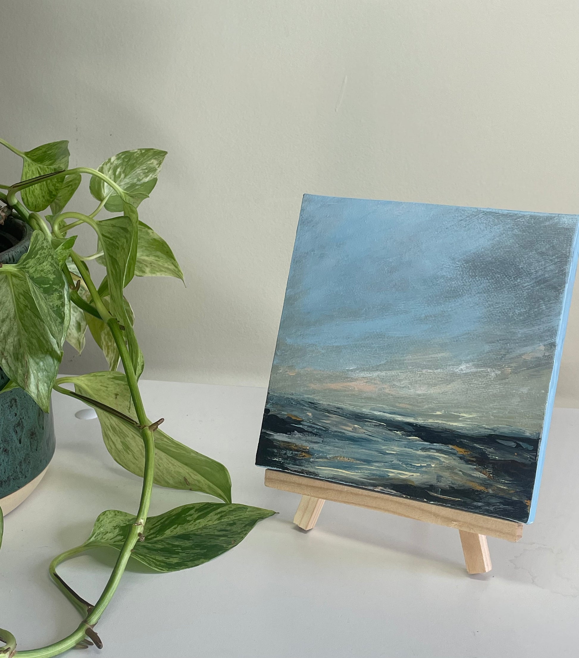 After the storm, acrylic on canvas, semi abstract seascape art