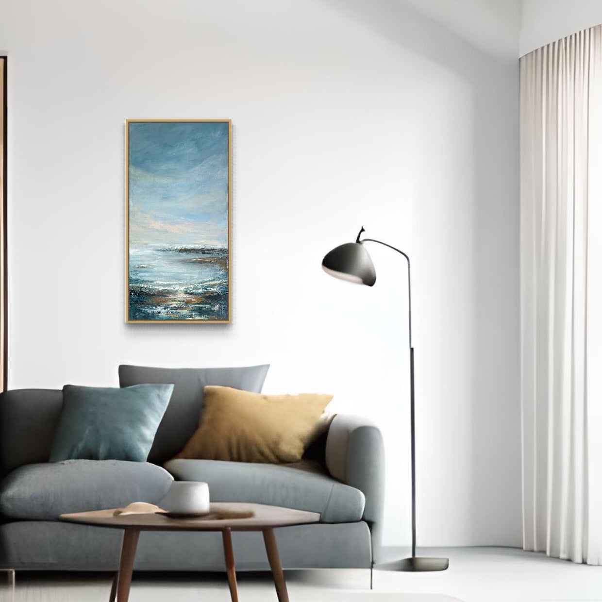 Peach Glow Semi Abstract Landscape on Canvas