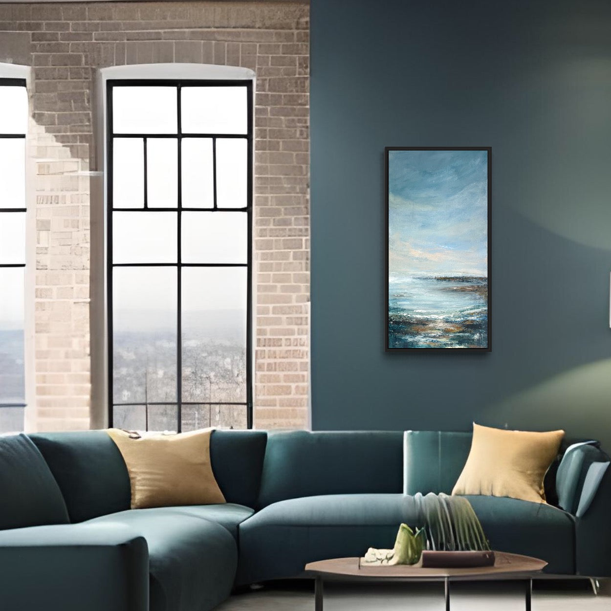 Peach Glow Semi Abstract Landscape on Canvas