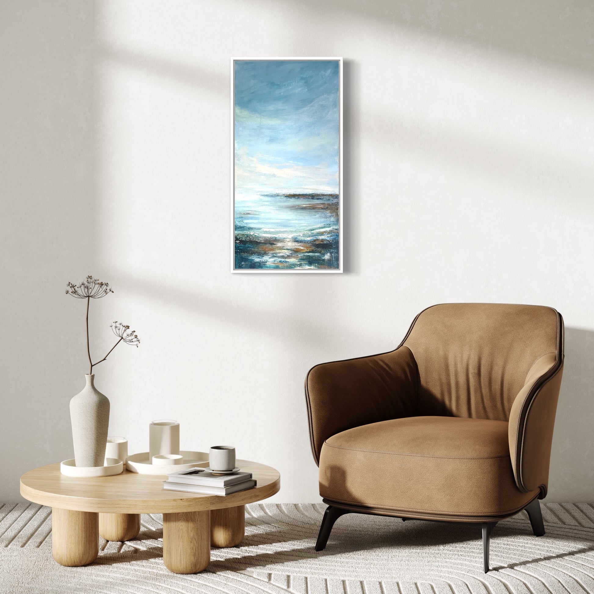 Peach Glow Semi Abstract Landscape on Canvas
