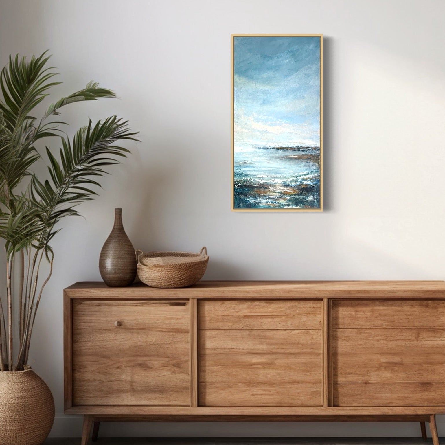 Peach Glow Semi Abstract Landscape on Canvas