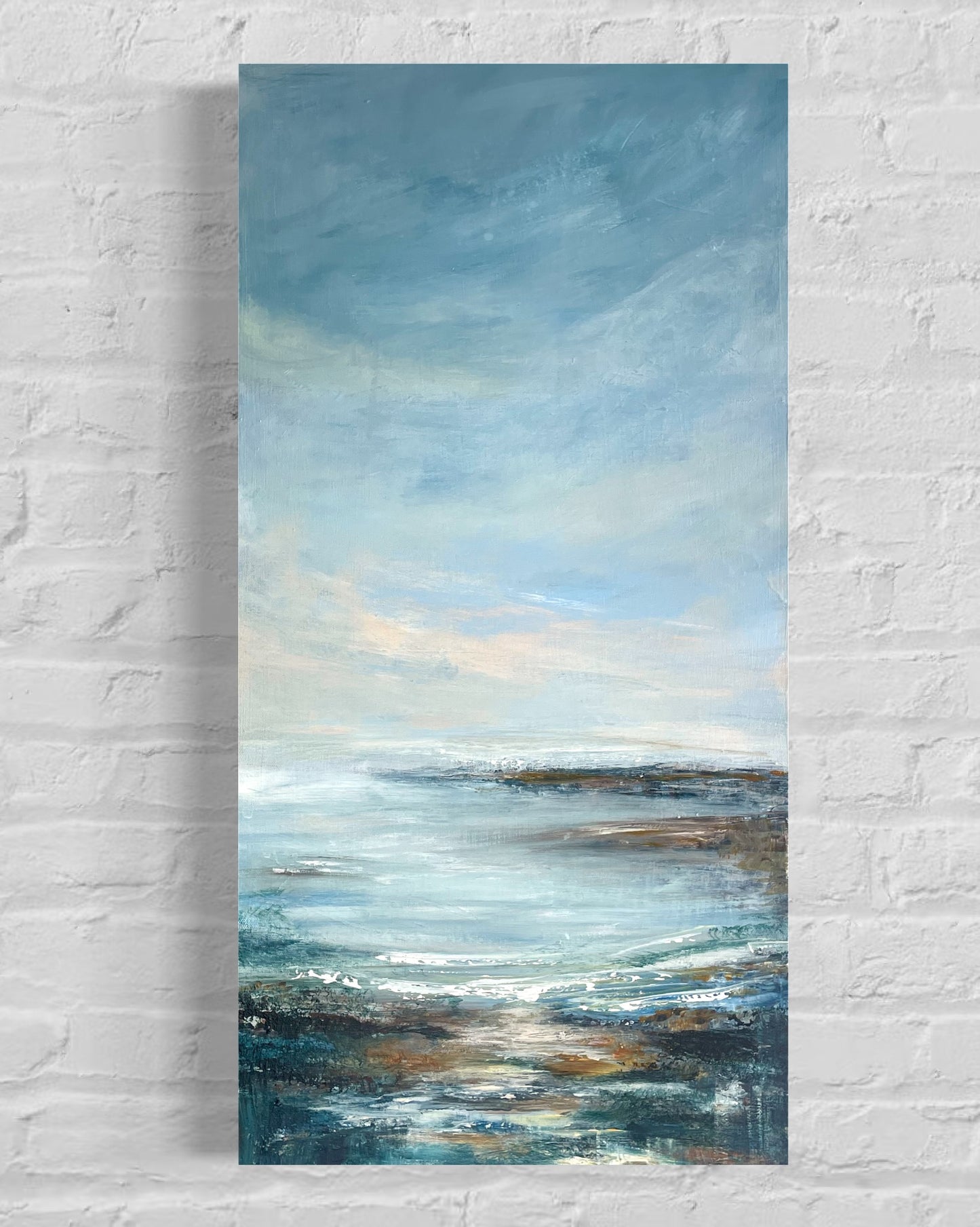 Peach Glow Semi Abstract Landscape on Canvas