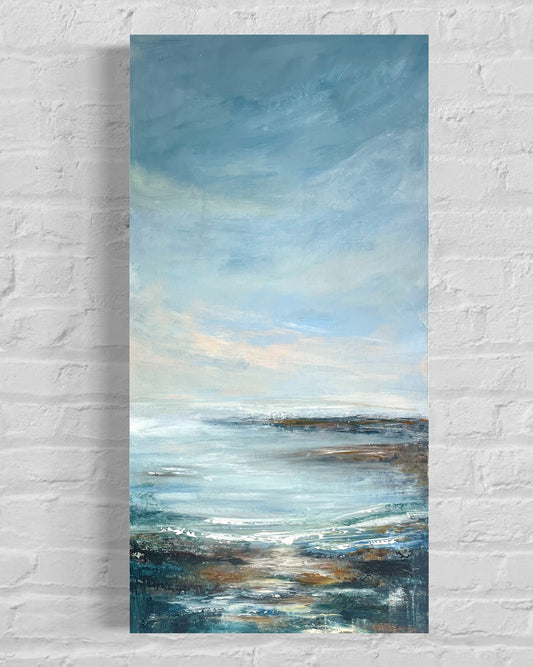 Peach Glow Semi Abstract Landscape on Canvas