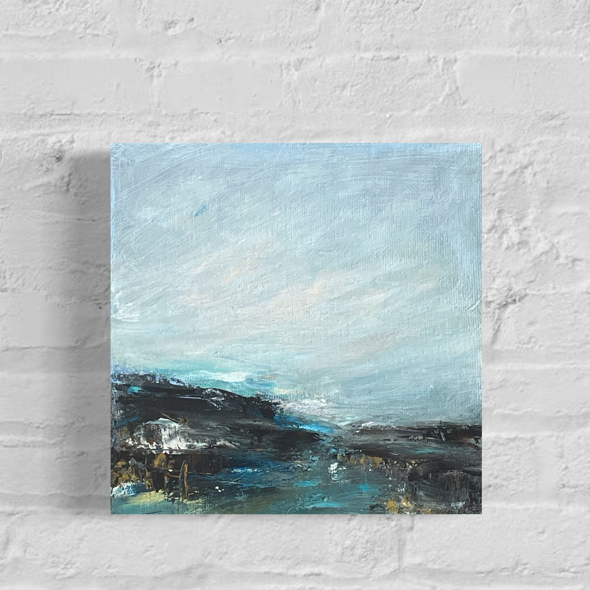 Rocks of the Sea Semi Abstract Mini Landcscape on canvas