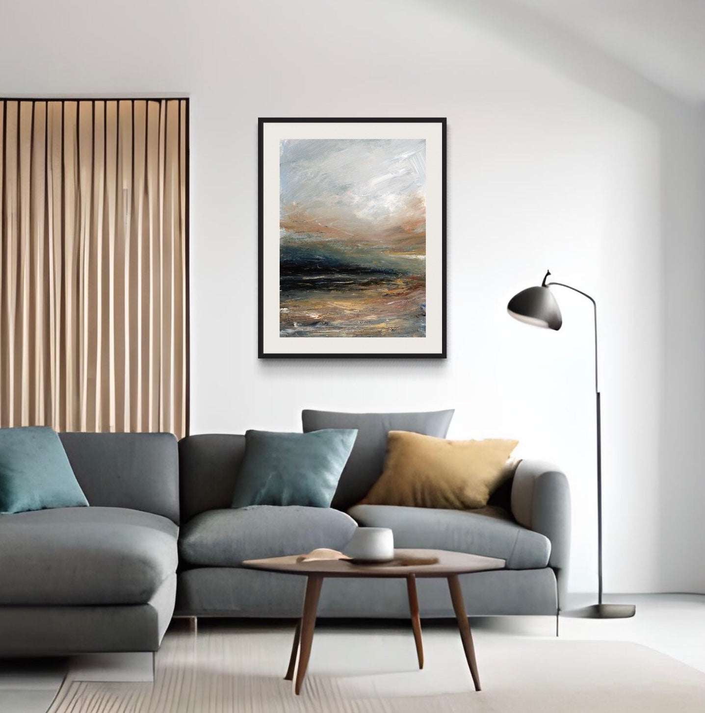 semi abstract landscape framed print