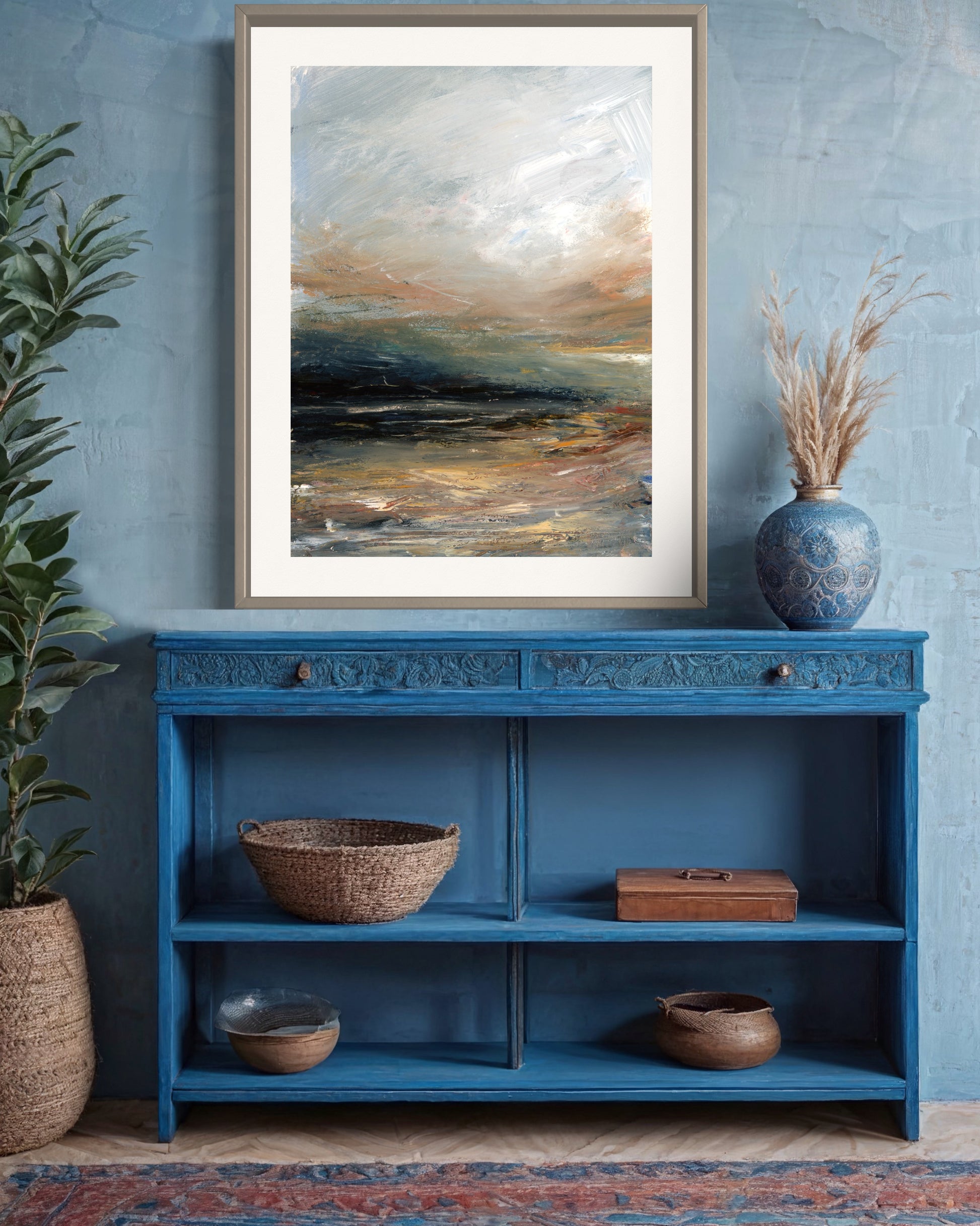 semi abstract landscape framed print