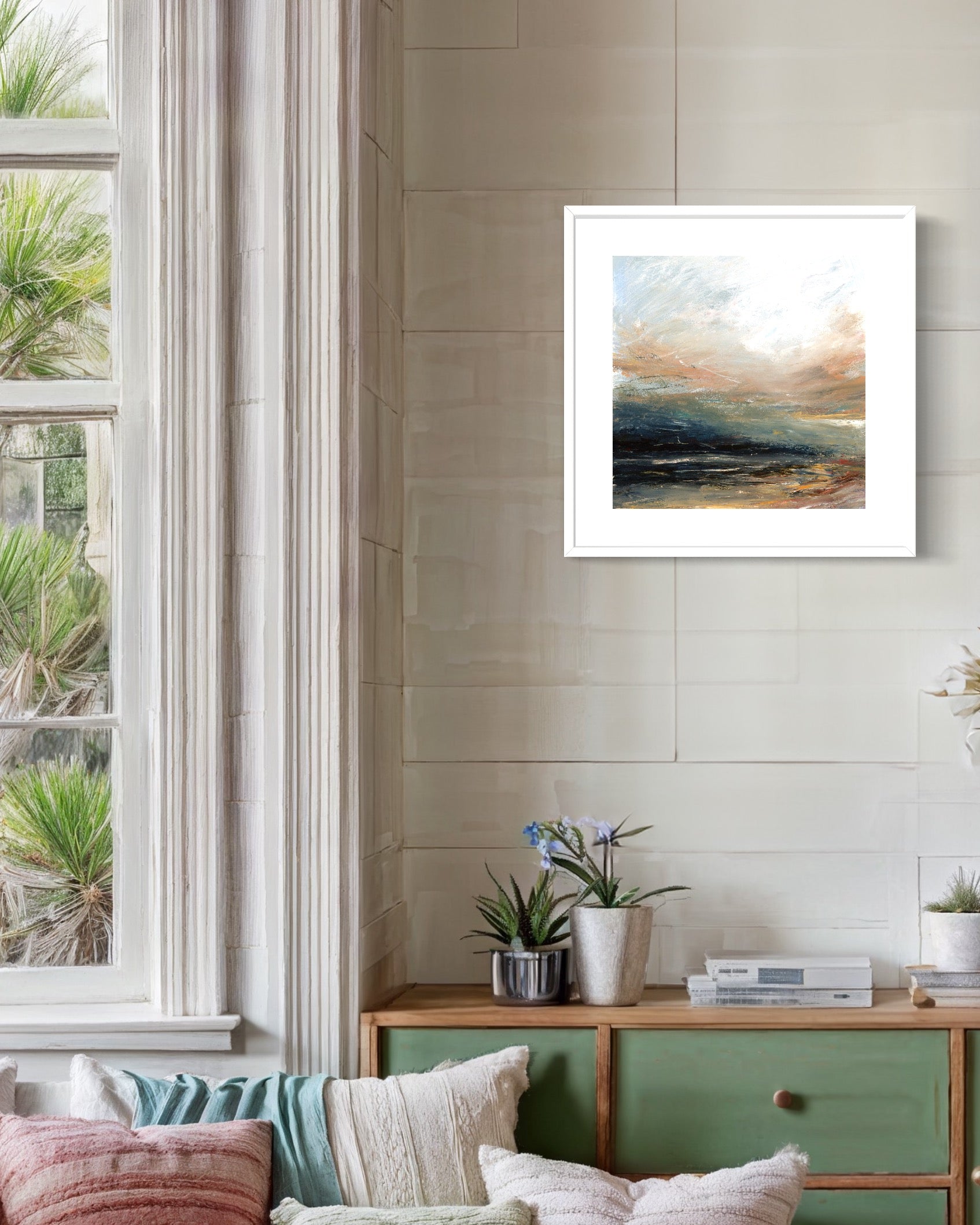 Semi abstract landscape framed print