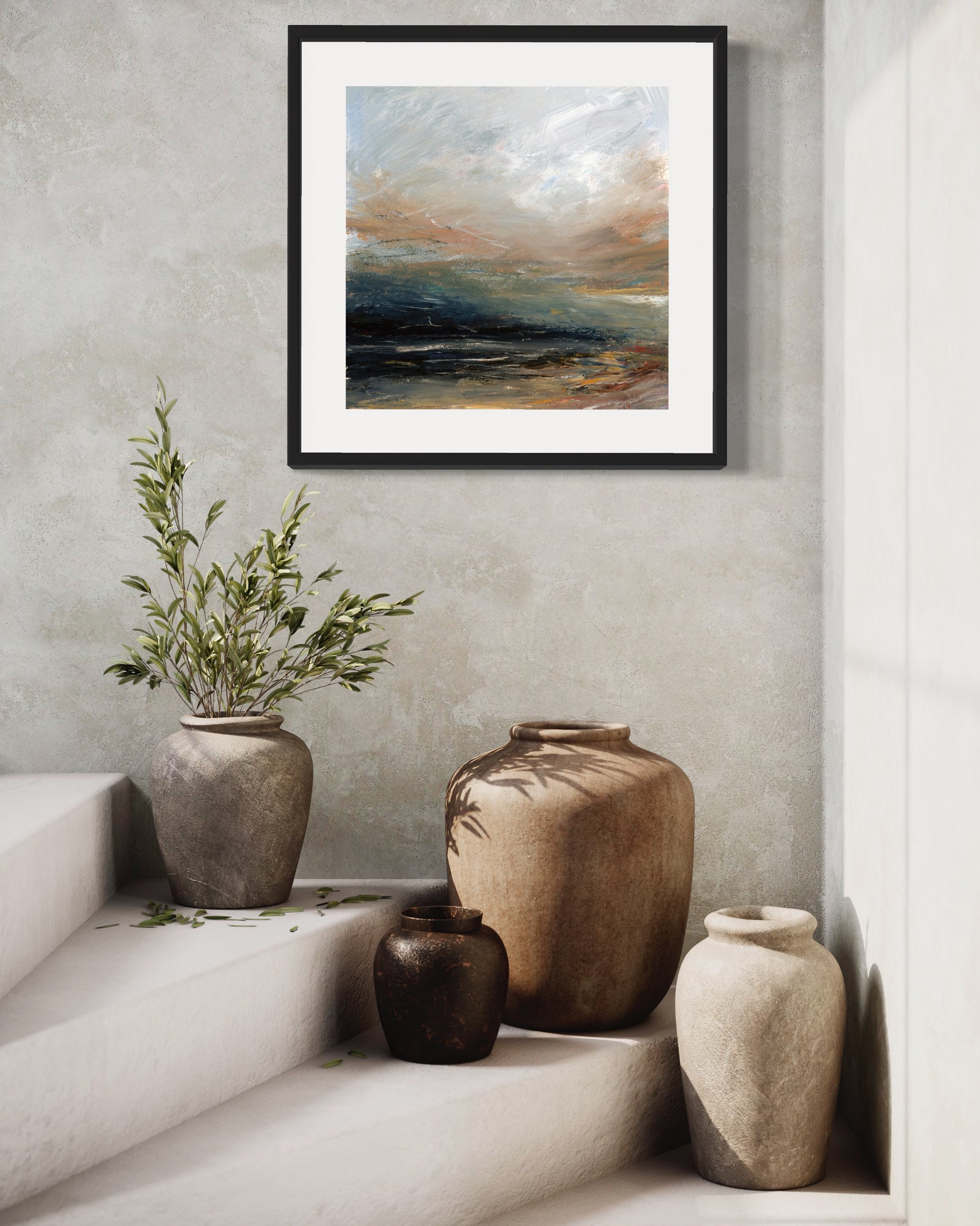 Semi abstract landscape framed print