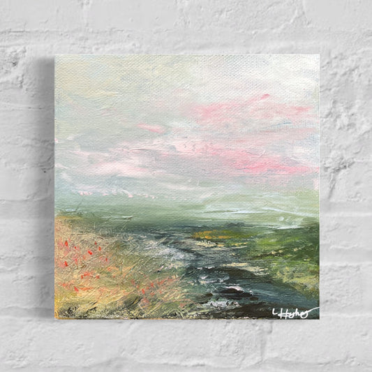 Pastures New Mini Landscape original on Canvas