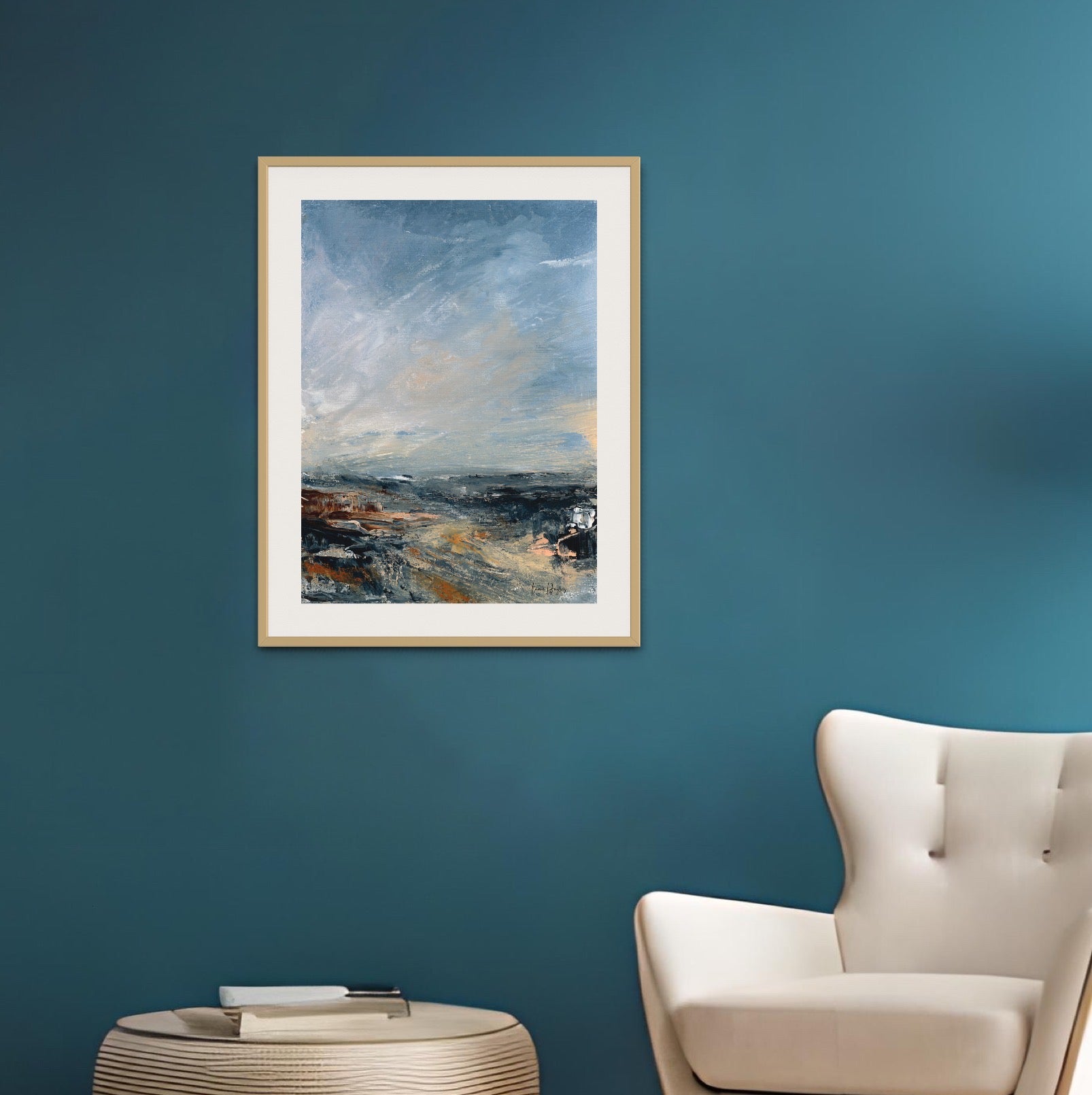Semi abstract landscape framed print